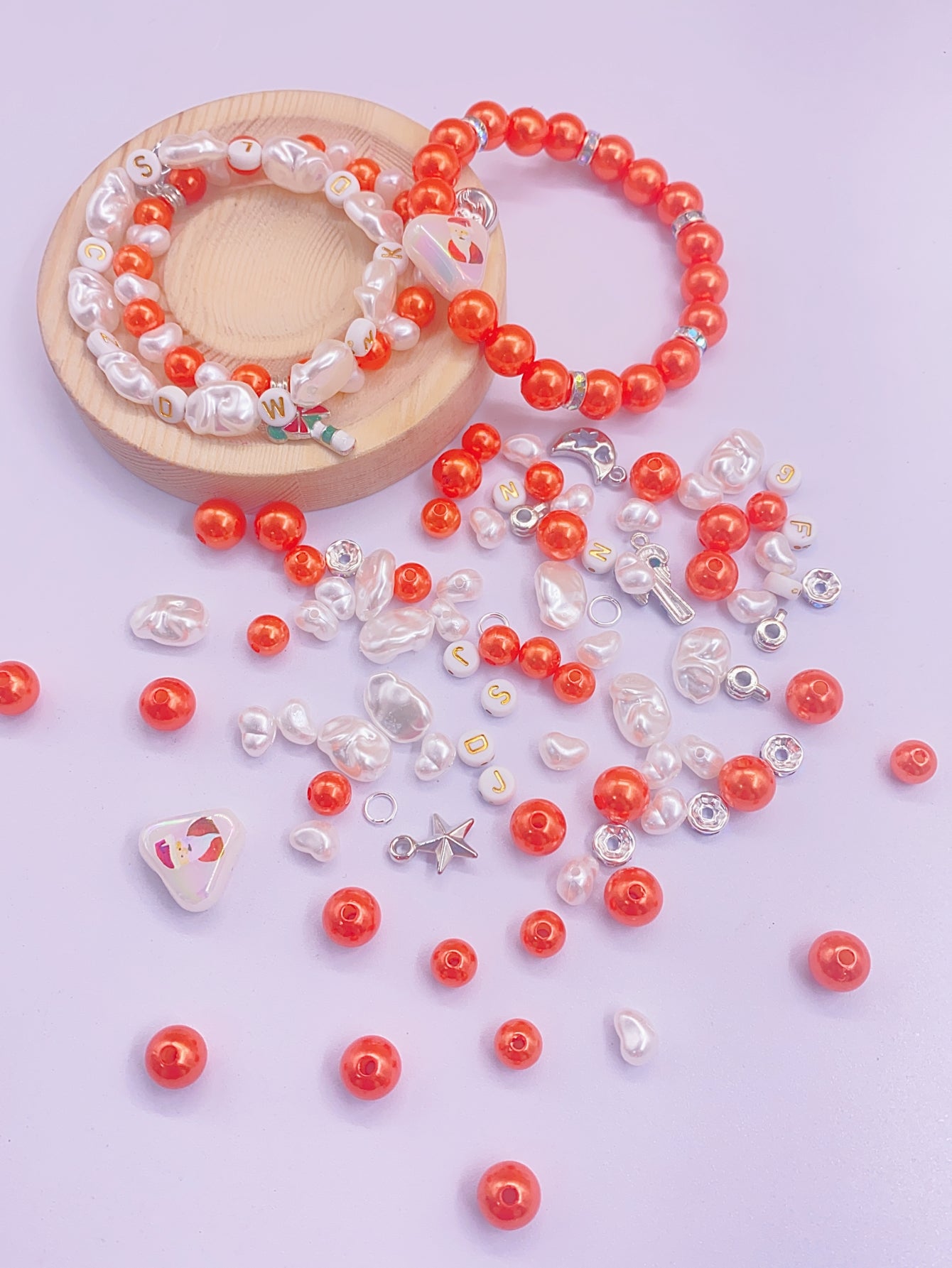 Fashion creative new abs imitation pearl straight hole handmade multi-color beaded bracelet necklace diy jewelry accessories pearl material bag