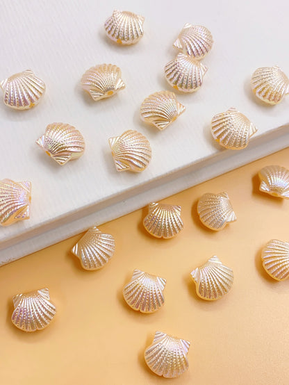 Apricot abs imitation pearl profile-shaped straight hole confetti shell loose Pearl Sun Earrings material diy jewelry accessories pearl