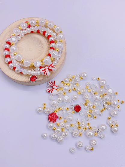 abs Straight hole handmade beaded material Jewelry Accessories Pearl diy bracelet clothing woven material bag