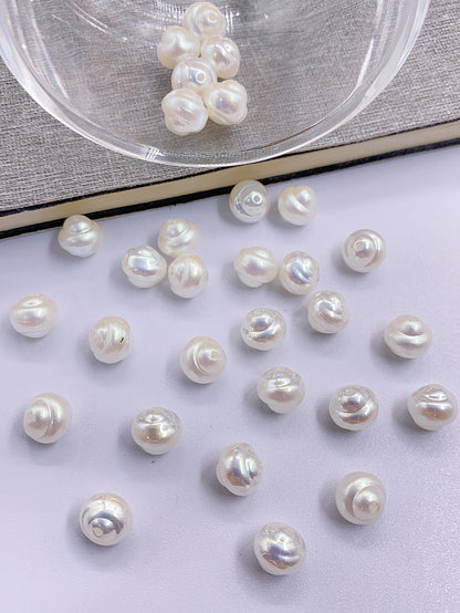 ABS imitation pearl shaped straight hole spiral hand-beaded diy bracelet necklace accessory pearls