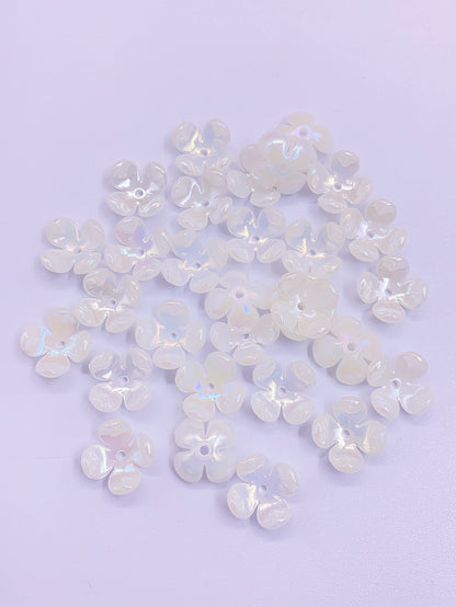 New bright color little happiness four-petal flower ABS osmantherefore hairstrand Gufeng Gem DIY shell accessory material
