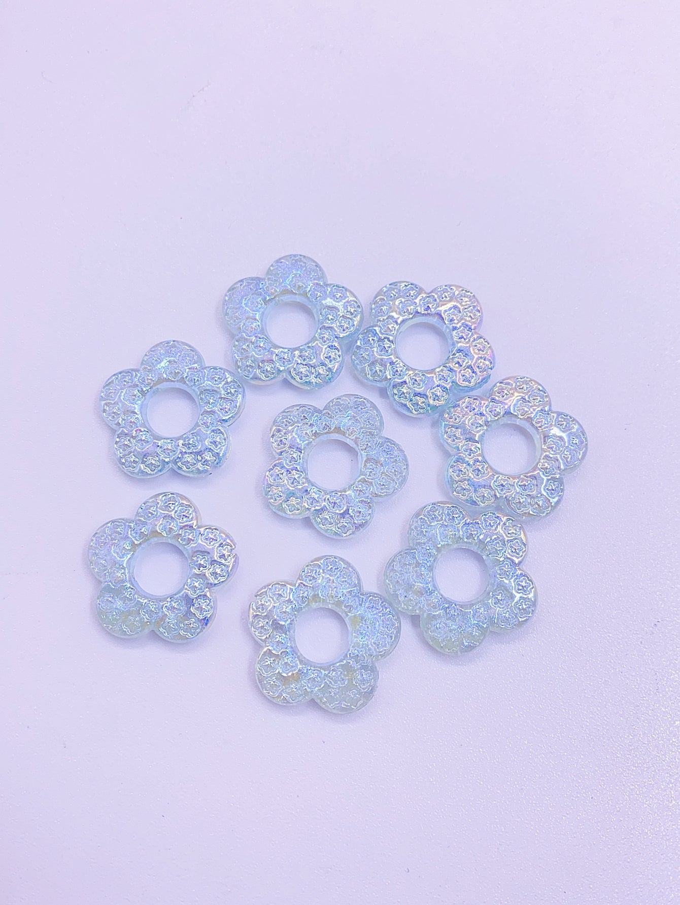 New mermaid five-petal flower large petals straight hole flower accessories diy clothing jewelry accessories patch flowers