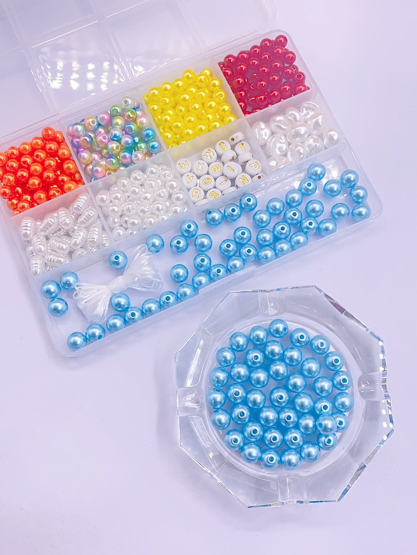 New multi-palace grid mixed box series straight hole highlight multiple straight hole pearl diy jewelry beaded material box