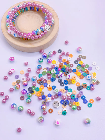 abs imitation pearl self-made special-shaped multi-color non-specification polymer clay bracelet loose bead diy straight hole hand-beaded material bag