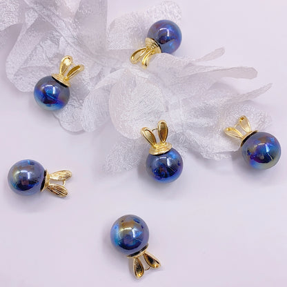 Fashion high-end mermaid star color series alloy bead hanging rabbit shaped diy accessories 6 pieces