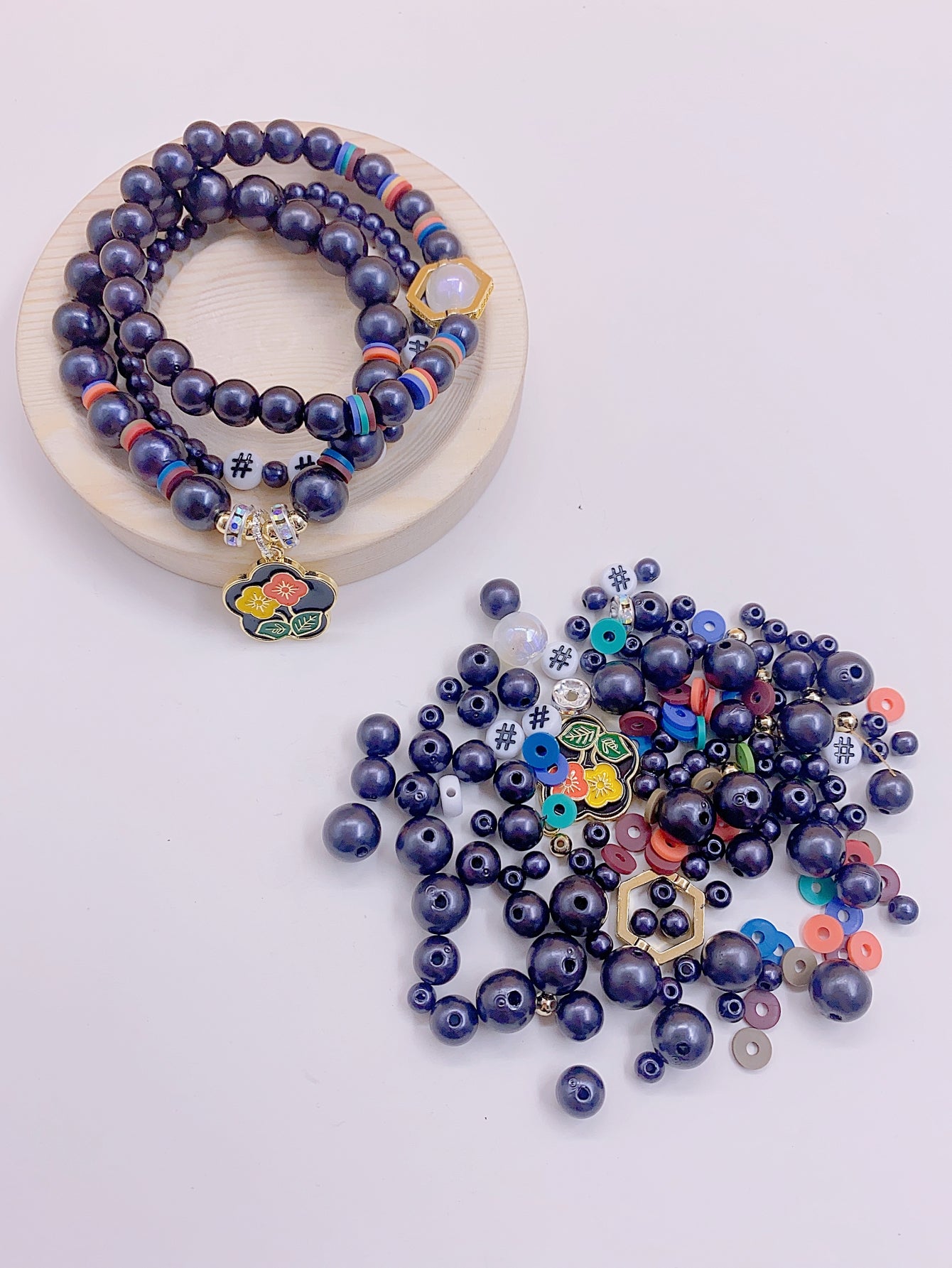 DIY can do finished ABS loose beads diy handmade bracelet necklace hair hair earrings accessories material bag
