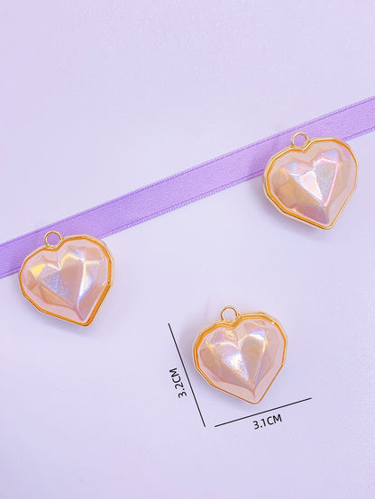 New high-grade large heart alloy hanging diy clothing necklace jewelry accessories beaded material heart crystal pendant
