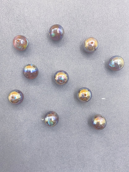 DIY beading (16mm) seven color glass mermaid Star color series magic straight hole hand-made round beads diy jewelry material accessories
