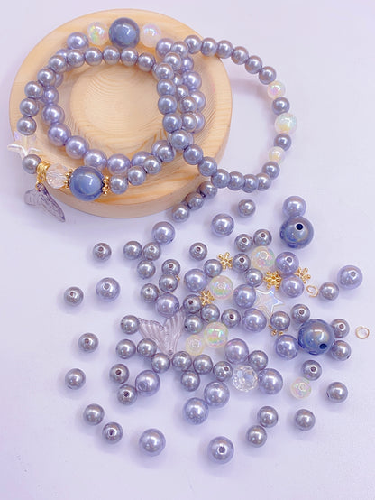 Fresh multi-color blend straight hole pearl diy jewelry beaded bracelet necklace accessories Pearl material bag