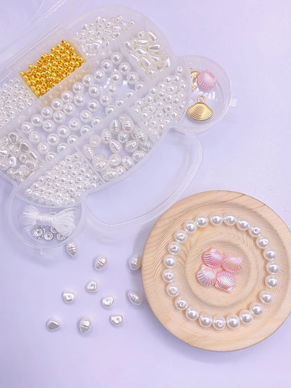 ABS imitation pearl straight hole irregular multi-mixed colorful pearl diy jewelry accessories pearl material box