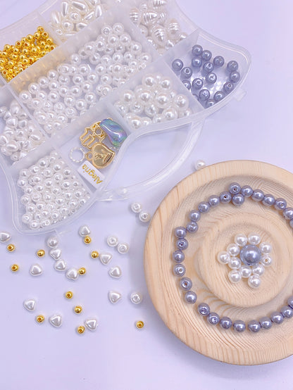 ABS imitation pearl straight hole irregular multi-mixed colorful pearl diy jewelry accessories pearl material box