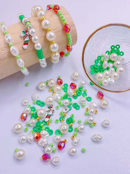 Homemade DIY jewelry hand-beaded high sense pearl hand string straight hole loose bead jewelry bracelet straight hole loose bead material bag