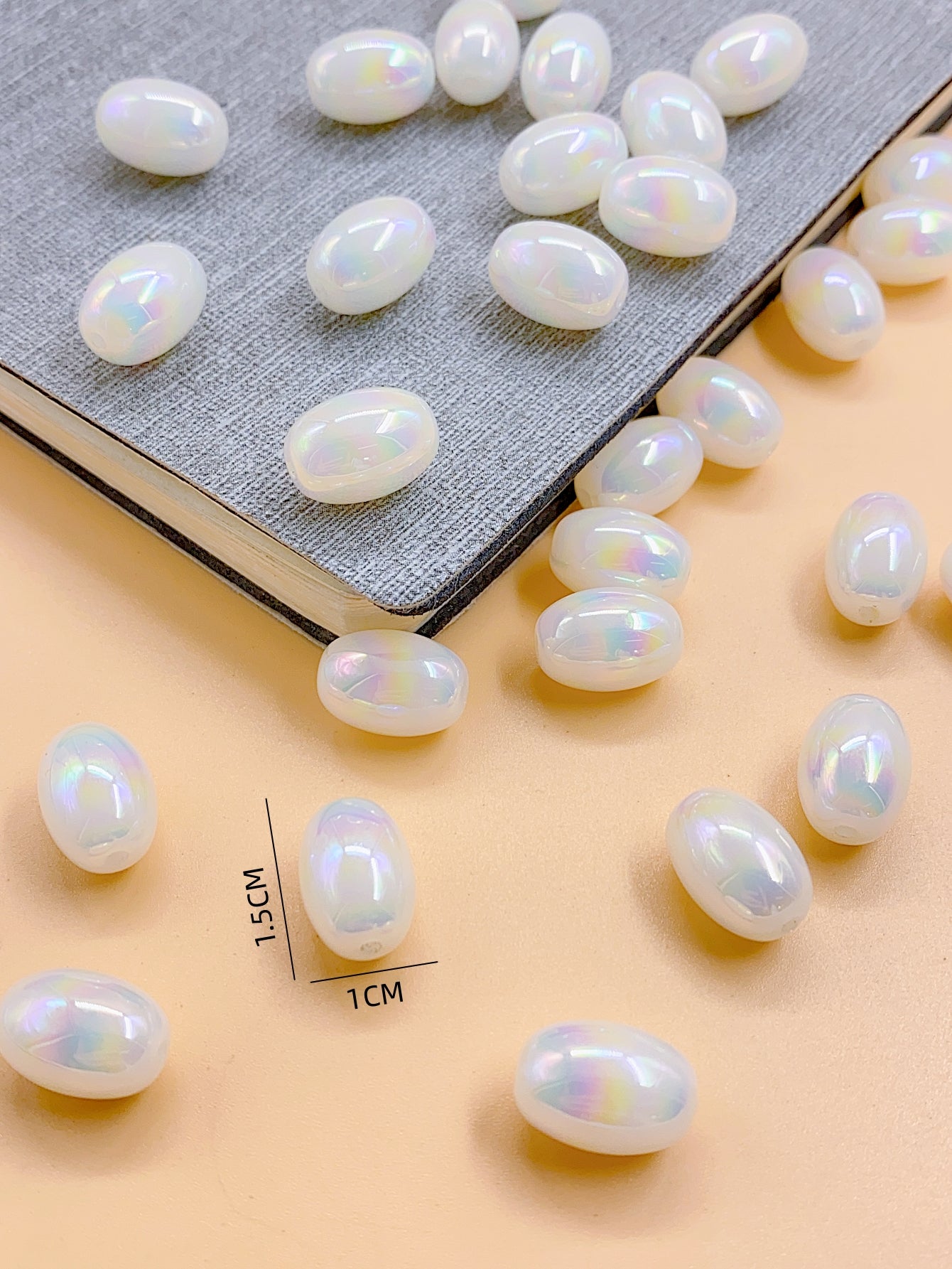 abs imitation pearl bright color oval straight hole pearl diy necklace bracelet clothing accessories beaded materials