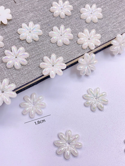 abs Bright color imitation pearl loose bead straight hole patch Sunflower hairpin cell phone case Handmade diy jewelry material accessory beads