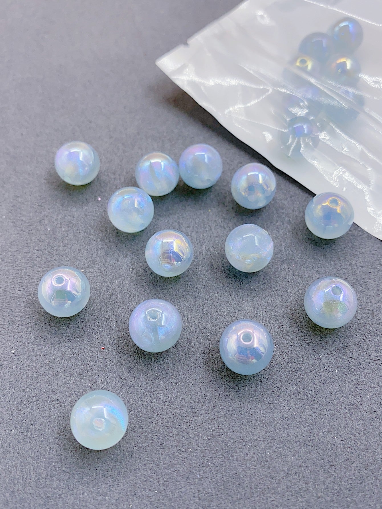 DIY jewelry accessories Acrylic magic straight hole round bead earrings Handmade beaded necklace bracelet loose bead accessories materials