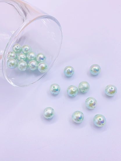 12MM acrylic imitation pearl shell magic beads DIY jewelry accessories electroplated bead bracelet beaded material