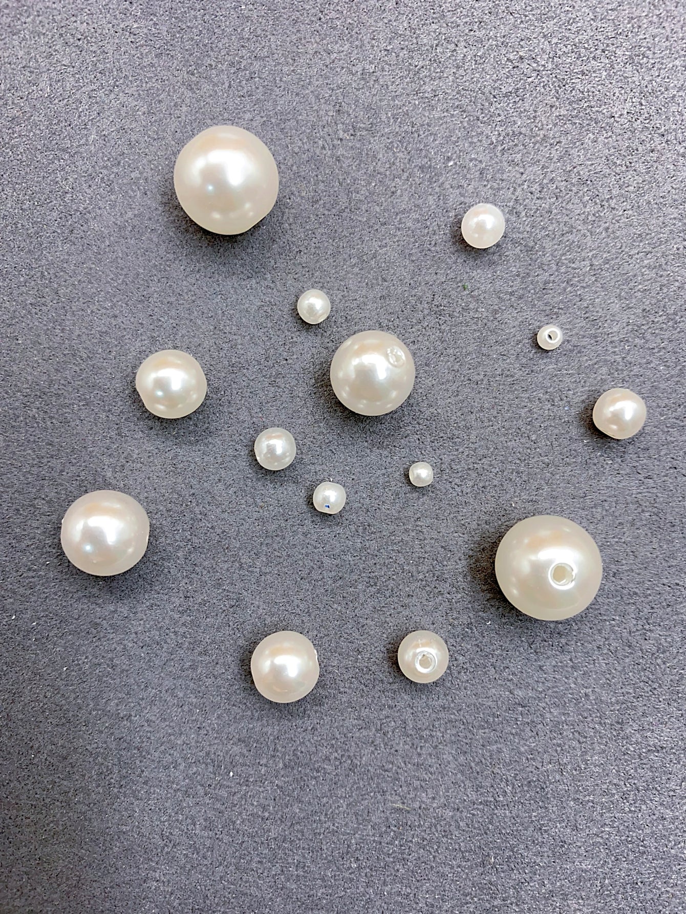 Bright ABS imitation pearl rice white pure white perforated pearl jewelry materials Clothing accessories Pearl jewelry accessories