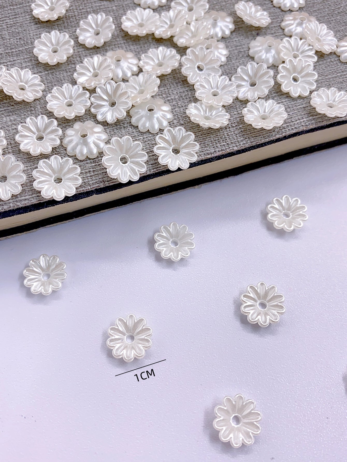 New ABS imitation pearl daisy-like straight hole patch pearl diy jewelry accessories pearl