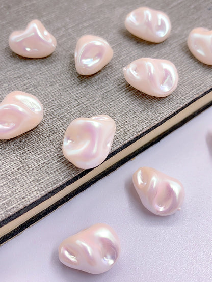 High-grade Mabel ABS imitation pearl straight hole shaped shell diy jewelry accessories material beads