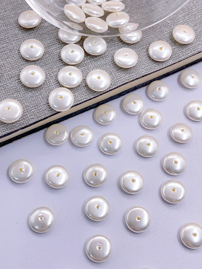 New Mabel round flat piece straight hole jewelry accessories diy clothing accessories jewelry decorative pearl