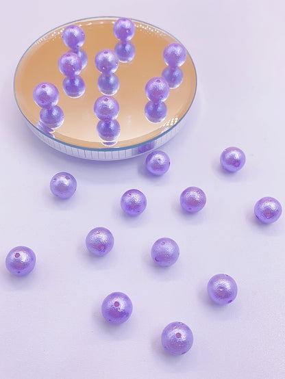 ABS imitation pearl straight hole wrinkle bead color wrinkle skin round bead handmade diy seaweed material loose bead material