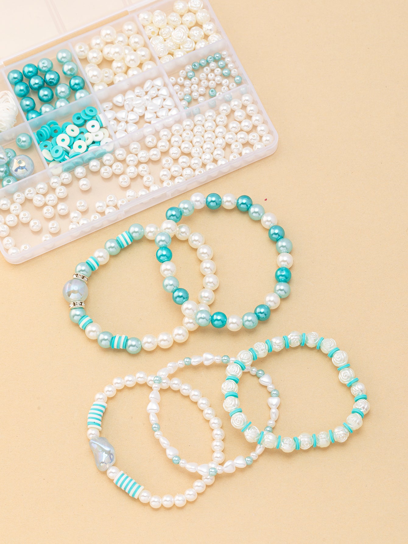 DIY boxed straight hole imitation pearl AB color diy handmade beaded loose bead material can be made finished necklace bracelet accessories