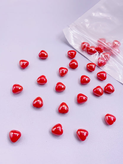 DIY acrylic red heart heart outlet beaded diy handmade hand necklace loose bead accessories
