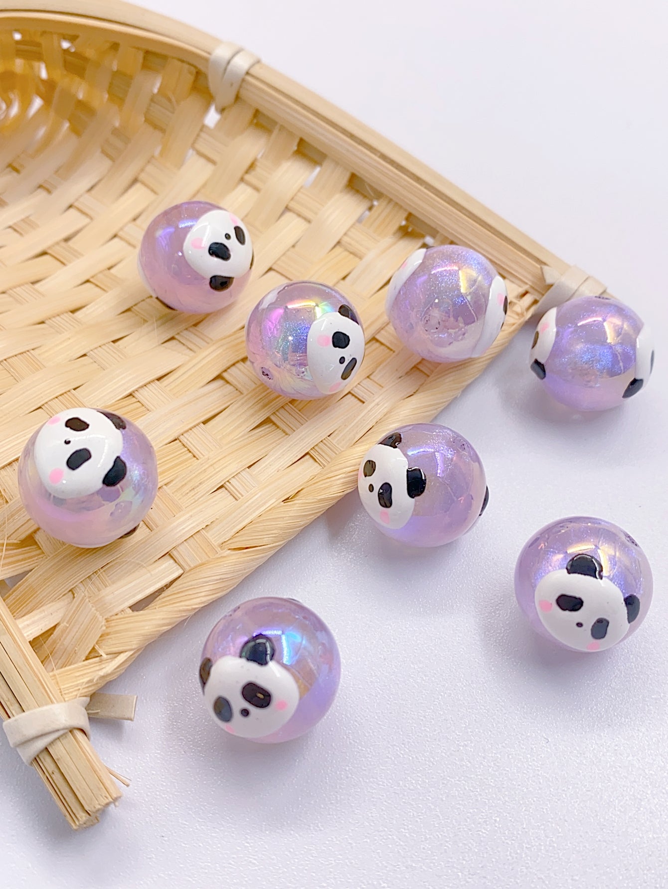 Personality cute painted cartoon beads ABS Imitation Pearl Jewelry Accessories diy Straight hole round bead jewelry necklace bracelet accessory beads