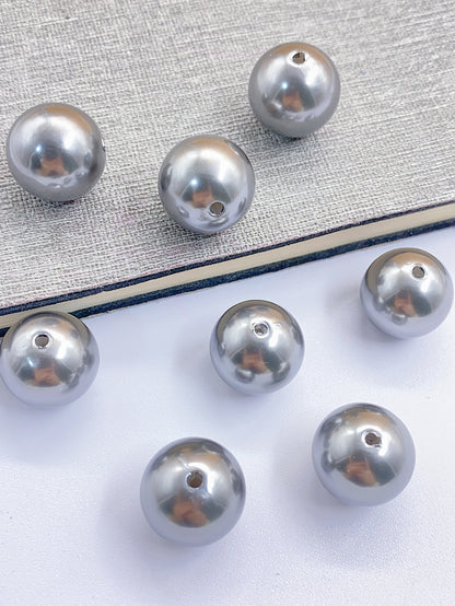 New ABS imitation pearl straight hole large pearl colorful beaded jewelry diy accessories clothing jewelry beaded