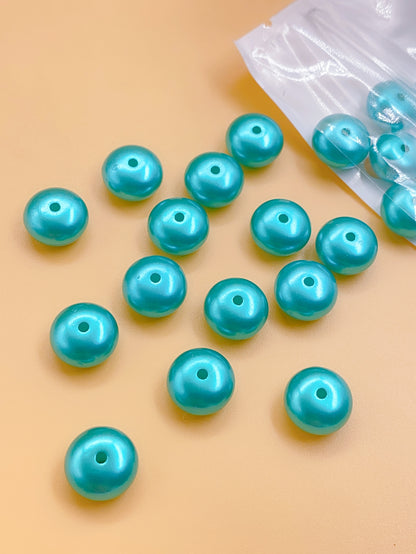 ABS imitation pearl round bead flat piece clothing button jewelry straight hole beading material