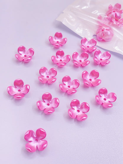 Artificial flower Multi-color explosive Happiness flower handmade material package four-leaf petals and stamens abs imitation pearl beading
