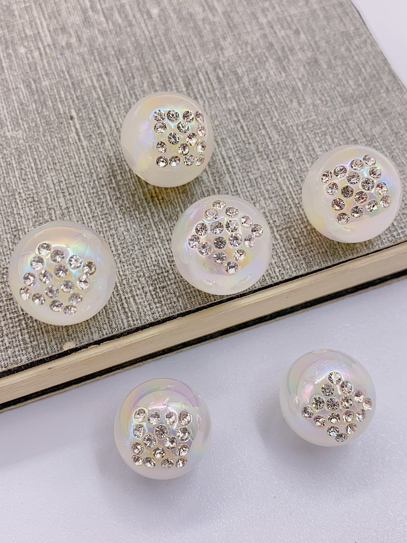 DIY accessories accessories ABS pearl set diamond round ball pendant accessories mixed hand-beaded