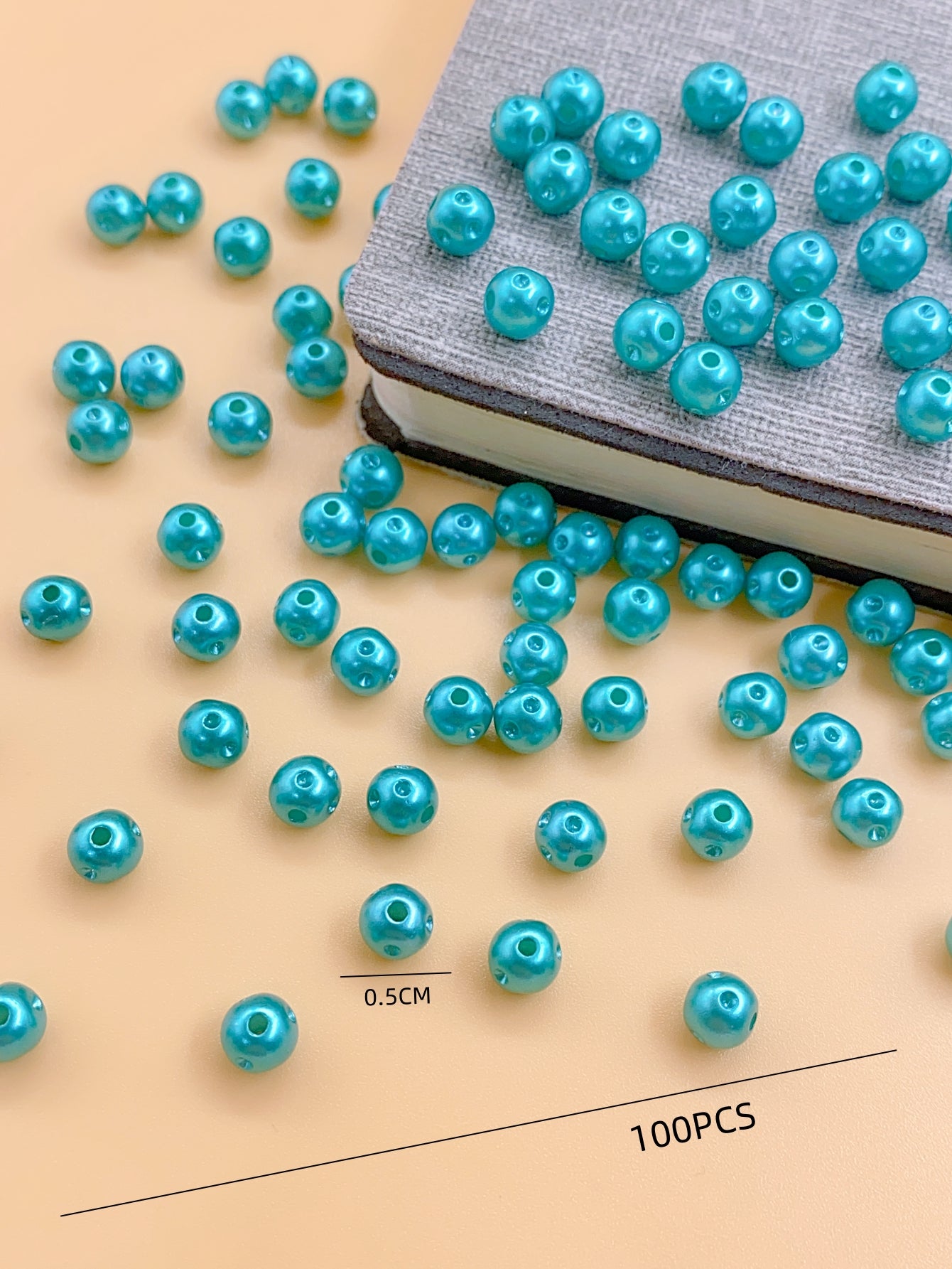 ABS imitation pearl shaped round bead straight hole diy jewelry accessories materials plated with colored pearls