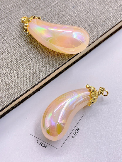 High-end mermaid star series alloy hanging head eggplant style diy accessories pendant pendant 2 pieces