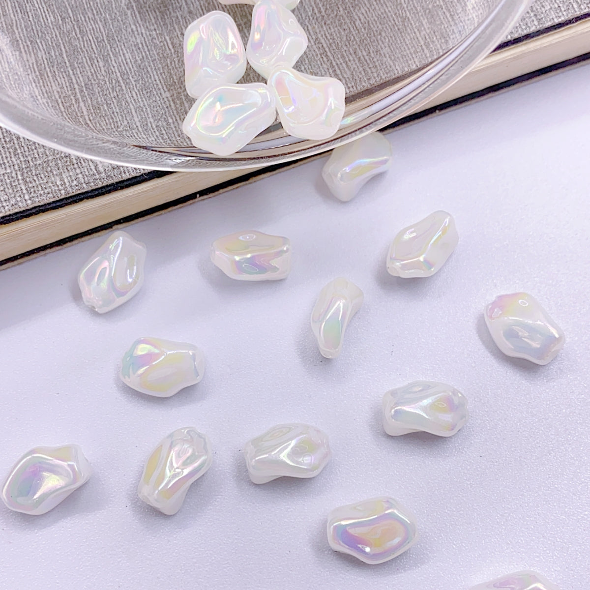 ABS imitation pearl profiled bright color straight hole jewelry diy accessory beads