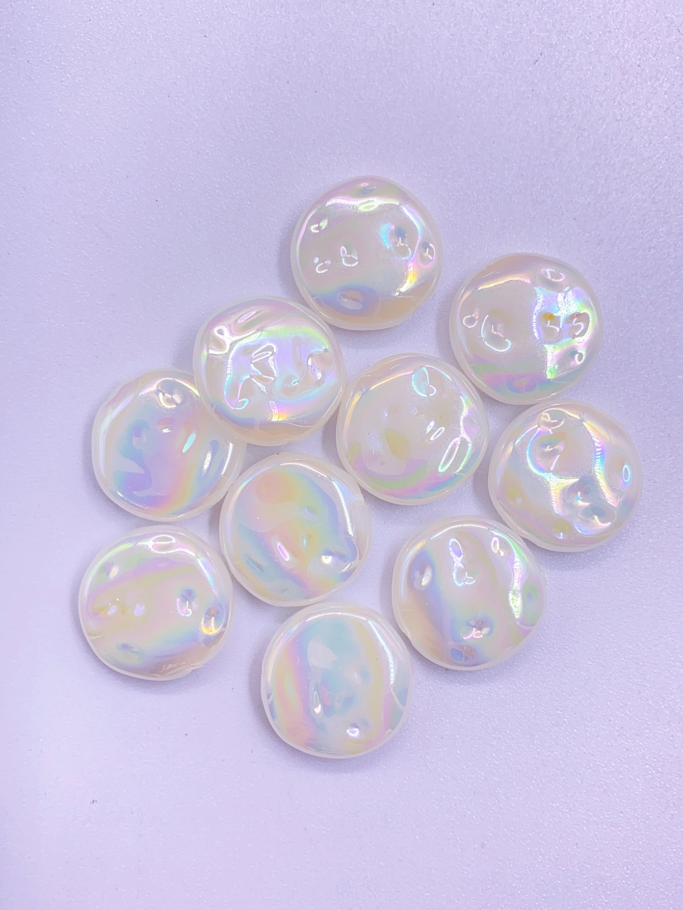 New abs high-grade bright wrinkle surface round bead flat piece pearl clothing accessories diy necklace bracelet accessories material