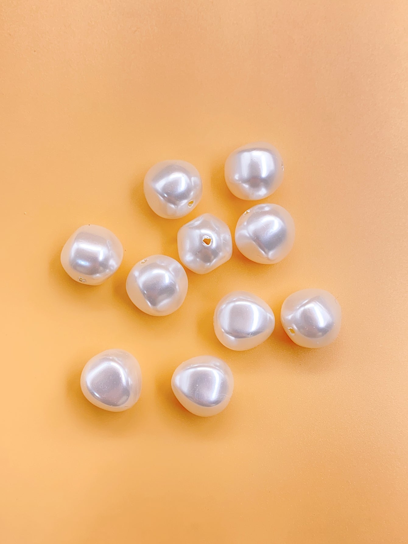 New abs imitation pearl highlight-shaped series straight hole hand-beaded diy jewelry accessories pearl