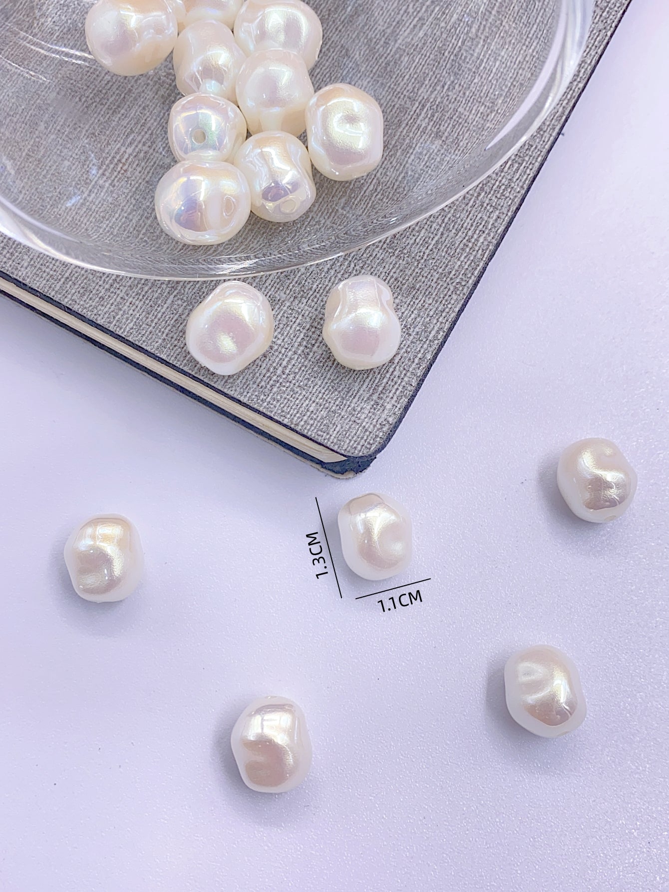 abs imitation pearl highlight-shaped straight hole handmade pearl diy jewelry accessories decorative beads