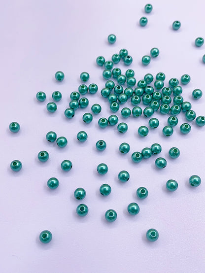 Color straight hole imitation pearl bright water ground holes ABS plastic pearl diy beaded bag material jewelry accessories Pearl