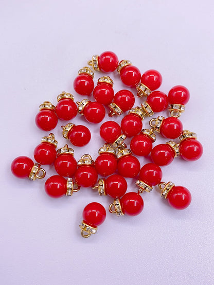 New bright eye ring ABS imitation pearl pendant Pearl diy pearl beaded water grinding plastic round bead accessories