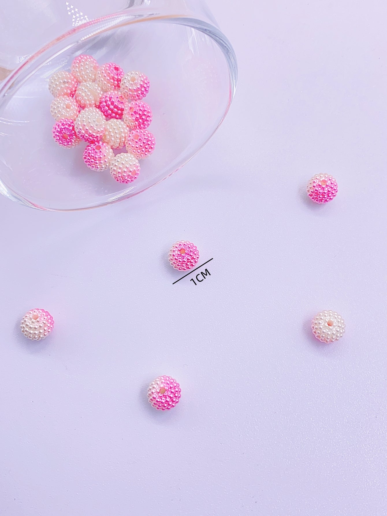 Imitation pearl arbutus ball straight hole round loose bead new colorful ABS pearl DIY jewelry accessories loose bead material