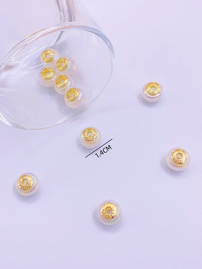 New high-end mermaid bead wheel bead alloy star color shell small fresh clothing accessories Earrings pendant diy pearl jewelry