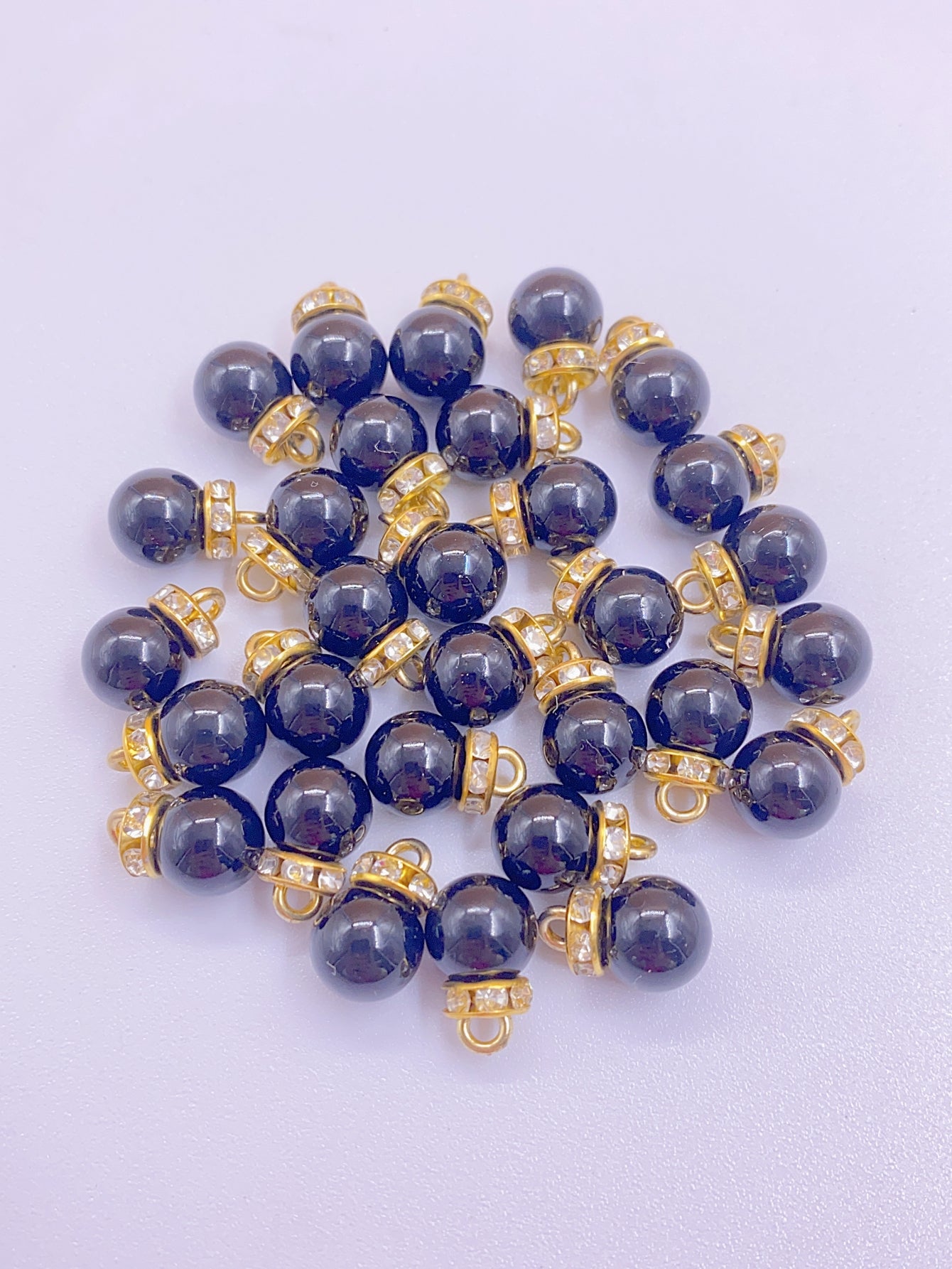 New bright eye ring ABS imitation pearl pendant Pearl diy pearl beaded water grinding plastic round bead accessories